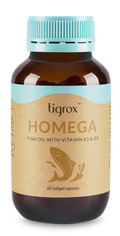 tigrox HOMEGA 魚油 高單位Omega-3 維他命K2+D3 深海魚油軟膠囊 60粒裝