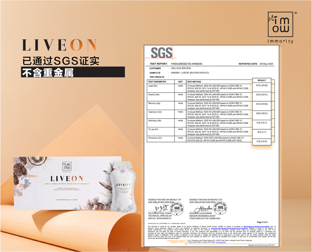 LIVEON SGS認證不含重金屬