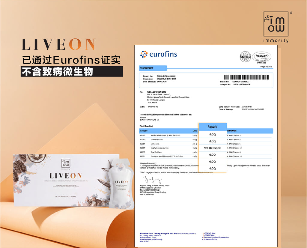 LIVEON Eurofins認證不含致病微生物