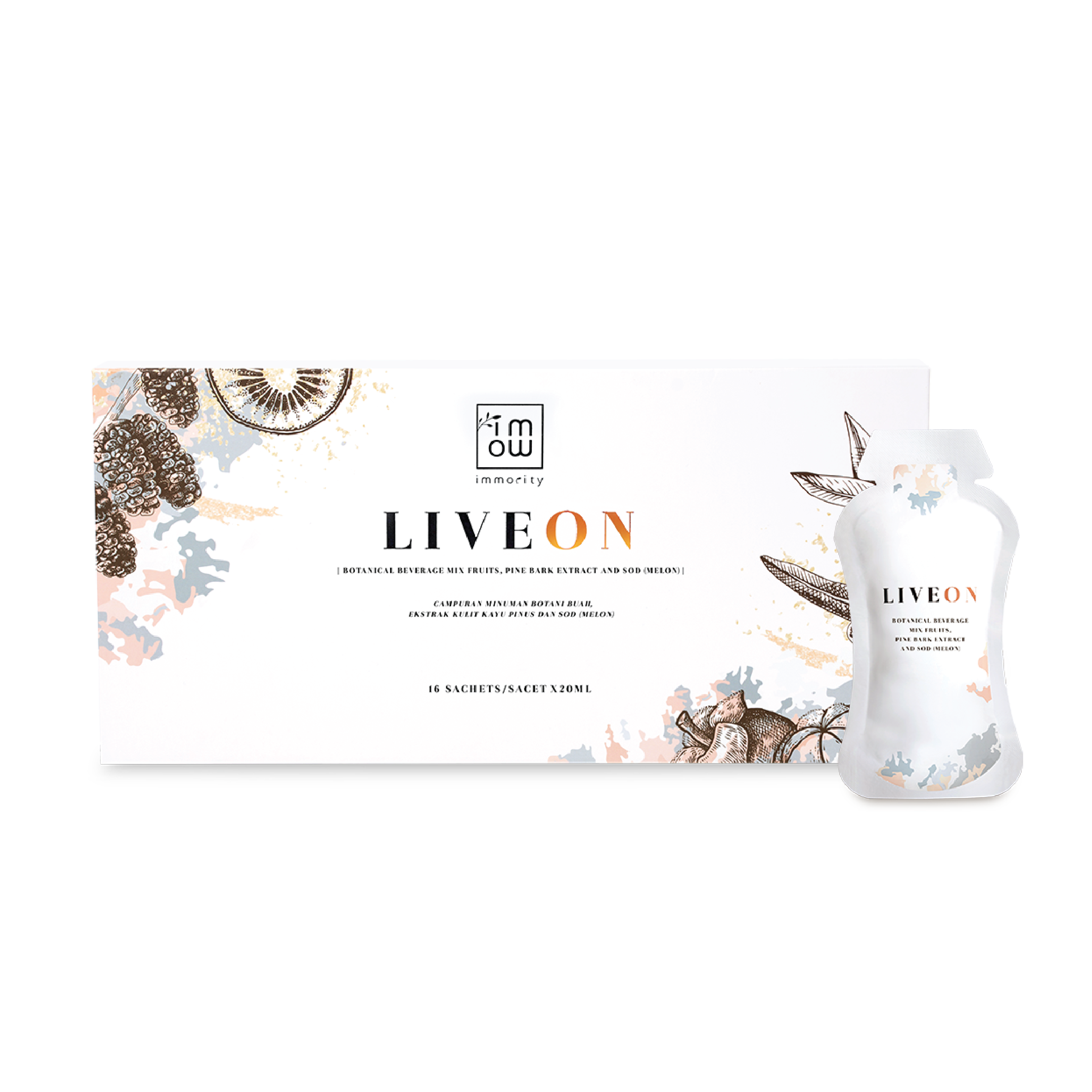 LIVEON 復活DNA 逆齡抗糖飲包裝盒及獨立包裝