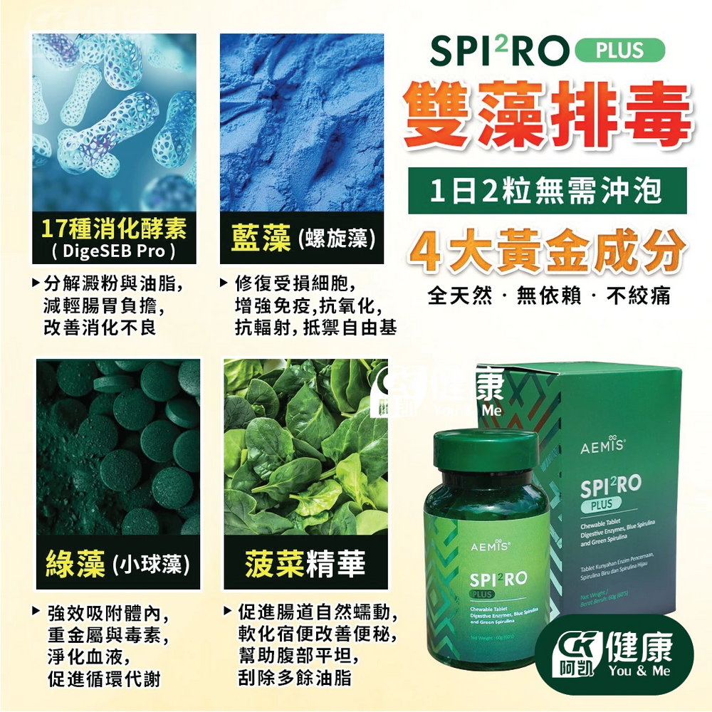 雙藻配方，4大黃金成分