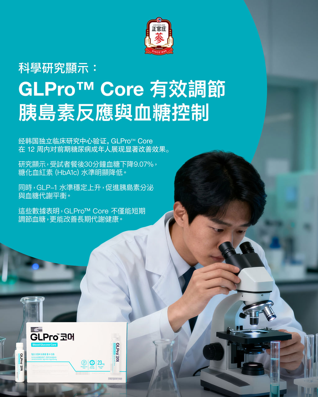 臨床驗證結果：12週改善血糖平衡