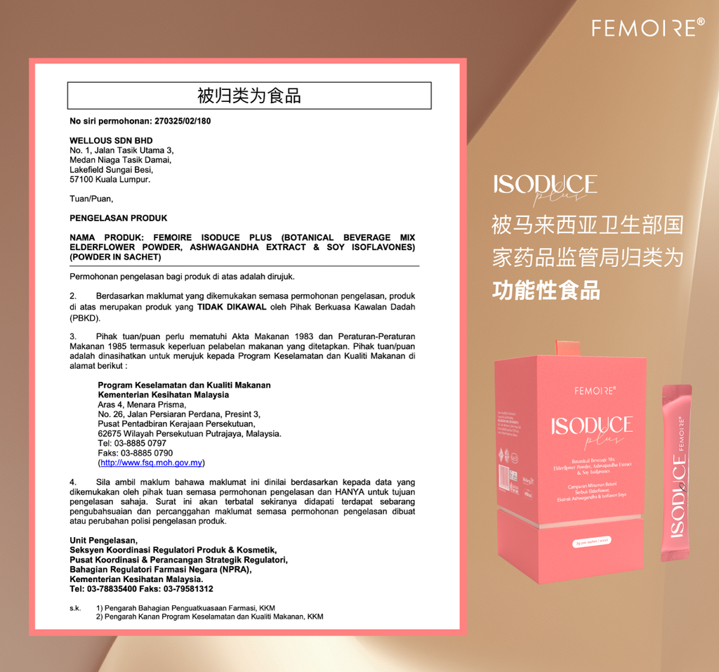 馬來西亞衛生部功能性食品歸類證明