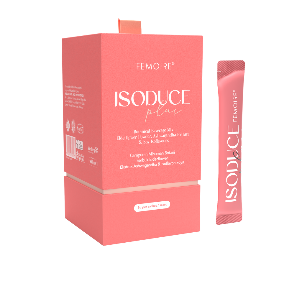 Femoire ISODUCE Plus 包裝側面與認證標誌